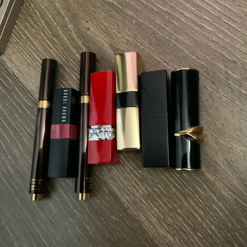8 lipsticks bundle; Dior, Tom Ford, NARS, bobbi brown, pat